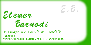 elemer barnodi business card